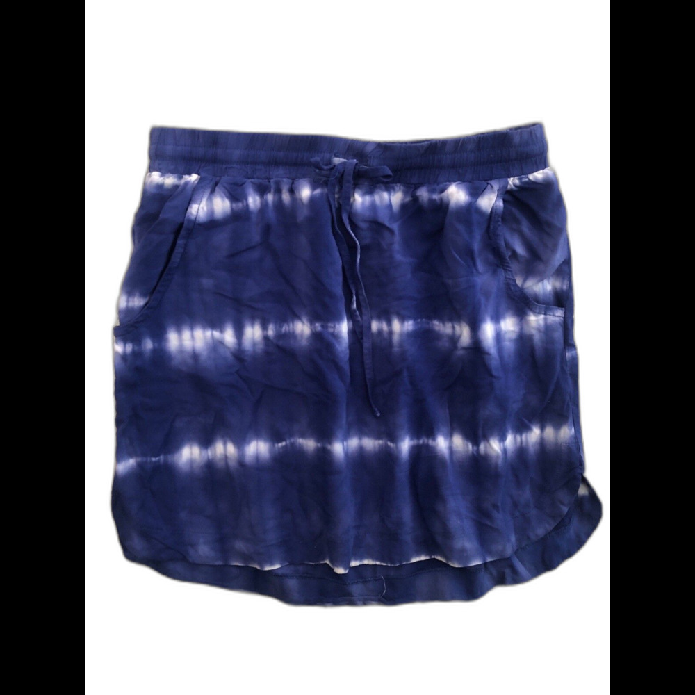 Merona XS Skirt Tie Dye Blue Pockets Short Rayon